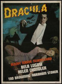 5x713 DRACULA commercial poster '70s Tod Browning, Bela Lugosi vampire classic!