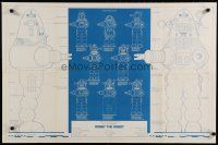 5x722 FORBIDDEN PLANET commercial poster '78 Robby the Robot blueprints!
