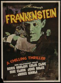 5x723 FRANKENSTEIN commercial poster '70s art of Boris Karloff as the monster!