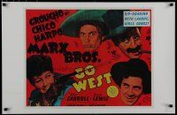 5x727 GO WEST commercial poster '84 Groucho, Chico & Harpo Marx!