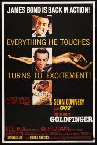 5x729 GOLDFINGER commercial poster '93 three great images of Sean Connery as James Bond 007!