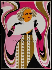 5x743 JEAN HARLOW commercial poster '68 cool artwork of glamorous actress by Elaine Hanelock!