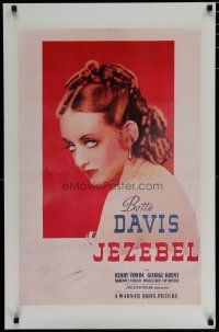 5x744 JEZEBEL commercial poster '80s wonderful art of sexy Bette Davis, William Wyler directed!