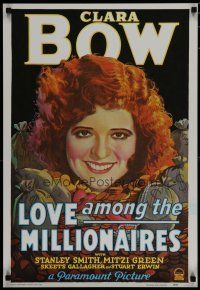 5x758 LOVE AMONG THE MILLIONAIRES commercial poster '70s wonderful artwork of Clara Bow!