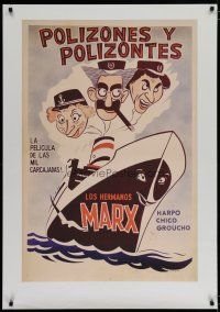 5x764 MONKEY BUSINESS Argentinean commercial poster '80s great art Marx Brothers & ship!