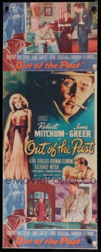 5x770 OUT OF THE PAST vinyl commercial poster '80s art of smoking Robert Mitchum & Jane Greer!