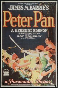 5x773 PETER PAN style B vinyl commercial poster '80s art of Torrence as Captain Hook w/pirates!
