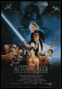 5x783 RETURN OF THE JEDI style B int'l German commercial poster '83 Lucas, Hamill, Ford, Sano art!