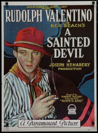 5x786 SAINTED DEVIL commercial poster '75 cool artwork of smoking Rudolph Valentino!