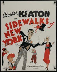 5x789 SIDEWALKS OF NEW YORK commercial poster 1980s Hirschfeld art of trash thrown at Keaton!