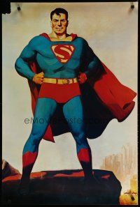 5x811 SUPERMAN commercial poster '74 wonderful full-length artwork of Action Comics superhero!