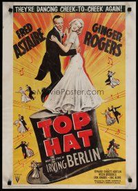5x819 TOP HAT commercial poster '70s Fred Astaire & Ginger Rogers are king and queen of rhythm!
