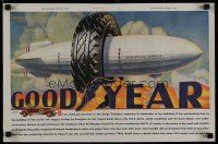 5x143 GOODYEAR Saturday Evening Post magazine ad '32 art of Zeppelin blimp in huge tire!