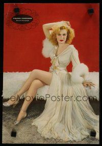 5x170 MARJORIE WOODWORTH 2-sided magazine page '40s Hurrell portait showing legs in sexy gown!