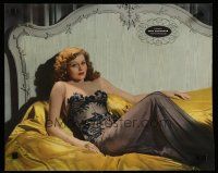 5x172 RITA HAYWORTH 2-sided magazine page '40s Hurrell portrait of sexy actress in sheer gown!
