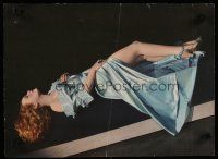 5x173 RHONDA FLEMING magazine page '40s showing legs in sexy blue gown!