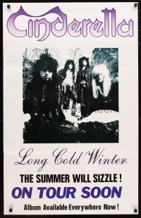 5x308 CINDERELLA 24x38 music poster '88 Long Cold Winter, image of hair metal band!