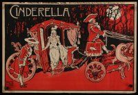 5x176 CINDERELLA English stage poster '30s art of classic fairy tale character & carriage!