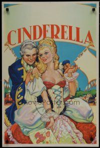 5x160 CINDERELLA stage poster '30s art of classic fairy tale character & prince!