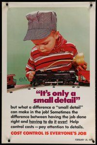 5x346 COST CONTROL IS EVERYONE'S JOB 24x37 motivational poster '71 little train engineer!