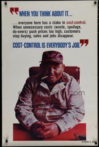5x348 COST CONTROL IS EVERYONE'S JOB 24x37 motivational poster '69 dirty man w/cigar!