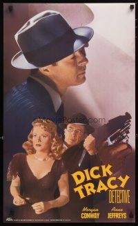 5x626 DICK TRACY 2-sided video poster R90 Morgan Conway as Chester Gould's classic detective!