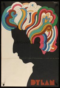 5x410 DYLAN record album insert poster '67 colorful silhouette art of Bob by Milton Glaser!