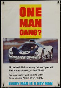 5x350 EVERY MAN IS A KEY MAN 24x36 motivational poster '69 image of gas turbine Howmet race car!