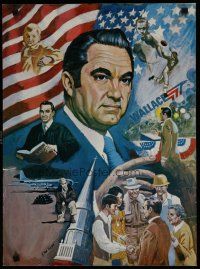 5x151 GEORGE WALLACE 17x23 political campaign '68 Fields artwork of former Alabama governor!