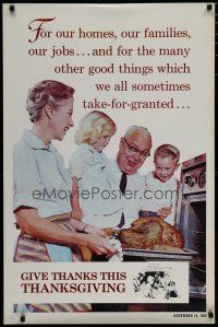 5x354 GIVE THANKS THIS THANKSGIVING 24x37 motivational poster '69 turkey out of oven!