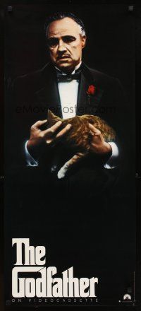 5x634 GODFATHER video poster R91 Marlon Brando & cat in Francis Ford Coppola crime classic!