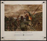 5x503 HISTORY OF THE UNITED STATES ARMY special 21x24 '54 McBarron art of Remagen Bridgehead!