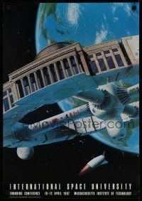 5x207 INTERNATIONAL SPACE UNIVERSITY 18x26 advertising poster '87 art of space station & shuttle!