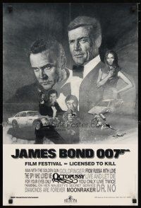 5x641 JAMES BOND 007 FILM FESTIVAL video poster '83 art of Roger Moore & Sean Connery as Bond 007!