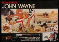 5x425 JOHN WAYNE signed special 21x29 '81 by artist Joe Ferrara, The Duke & Winchester rifles!