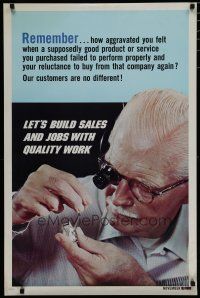 5x357 LET'S BUILD SALES & JOBS WITH QUALITY WORK 24x37 motivational poster '69 watch repair!