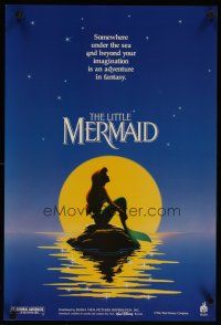 5x534 LITTLE MERMAID special 18x26 '89 Ariel in moonlight, Disney underwater cartoon!