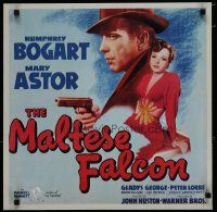 5x839 MALTESE FALCON REPRODUCTION '80s cool art of Humphrey Bogart & Mary Astor!