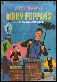 5x432 MARY POPPINS set of 3 special 24x35s '64 art of Dick Van Dyke & Julie Andrews, Disney!