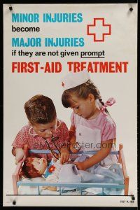 5x360 MINOR INJURIES BECOME MAJOR INJURIES 24x37 motivational poster '69 kids playing doctor!