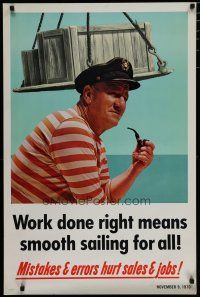 5x362 MISTAKES & ERRORS HURT SALES & JOBS 24x37 motivational poster '70 sailor w/pipe!