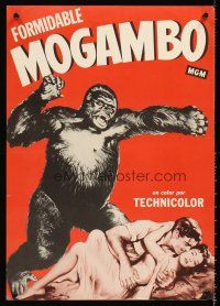 5x541 MOGAMBO Spanish special 16x22 '53 Clark Gable & Ava Gardner in Africa, art of giant ape!