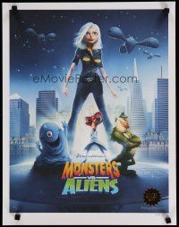 5x257 MONSTERS VS ALIENS limited edition numbered w/COA 18x23 art print '09 DreamWorks CGI cartoon!