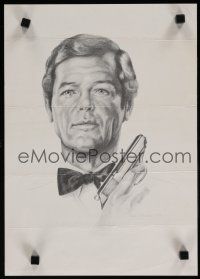 5x542 MOONRAKER special 12x17 '79 Birkinshaw art of Roger Moore as James Bond!