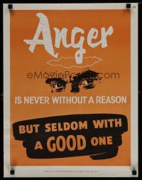 5x368 NATIONAL RESEARCH BUREAU 376 17x22 motivational poster '60s anger is never without a reason!