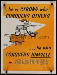 5x374 NATIONAL RESEARCH BUREAU 688 17x22 motivational poster '60s he who conquers himself is mighty