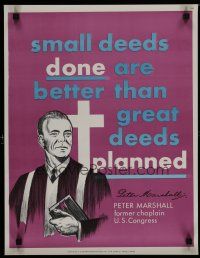 5x376 NATIONAL RESEARCH BUREAU 710 17x22 motivational poster '60s Peter Marshall, small deeds done!