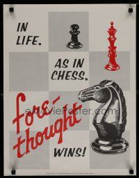 5x378 NATIONAL RESEARCH BUREAU 731 17x22 motivational poster '60s as in chess, forethought wins!