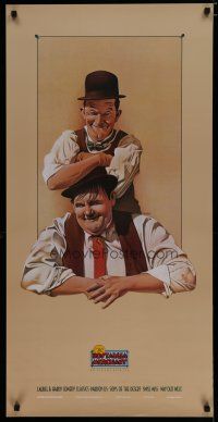5x648 NOSTALGIA MERCHANT video poster '87 Nelson art of Stan Laurel & Oliver Hardy!