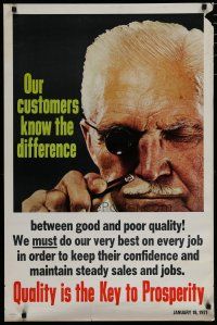 5x381 OUR CUSTOMERS KNOW THE DIFFERENCE 24x37 motivational poster '71 man inspecting diamond!